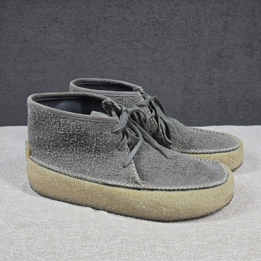 Clarks Caravan Mens 12 M Grey Wide Suede Lace Up Chukkas Boots 61645202